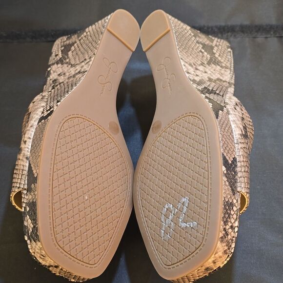 BRAND NEW JESSICA SIMPSON WOMEN'S SNAKESKIN SLIDE SANDALS G1 - Picture 11 of 15